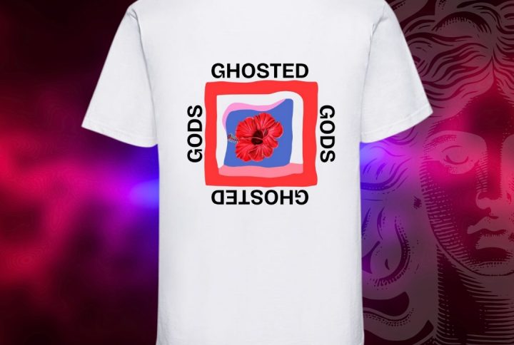camiseta corta blanca amapola roja ghosted gods nueva marca ropa