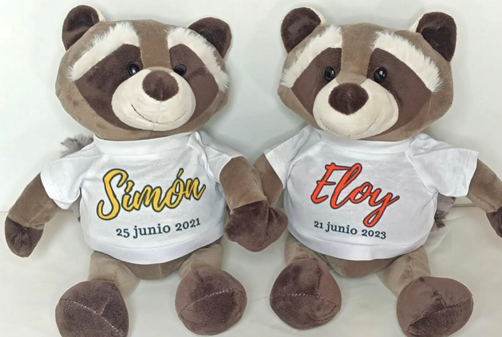 Mapache de peluche personalizado