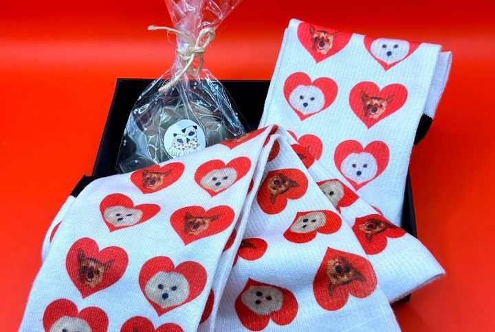 calcetines personalizados cara perro mascota pareja