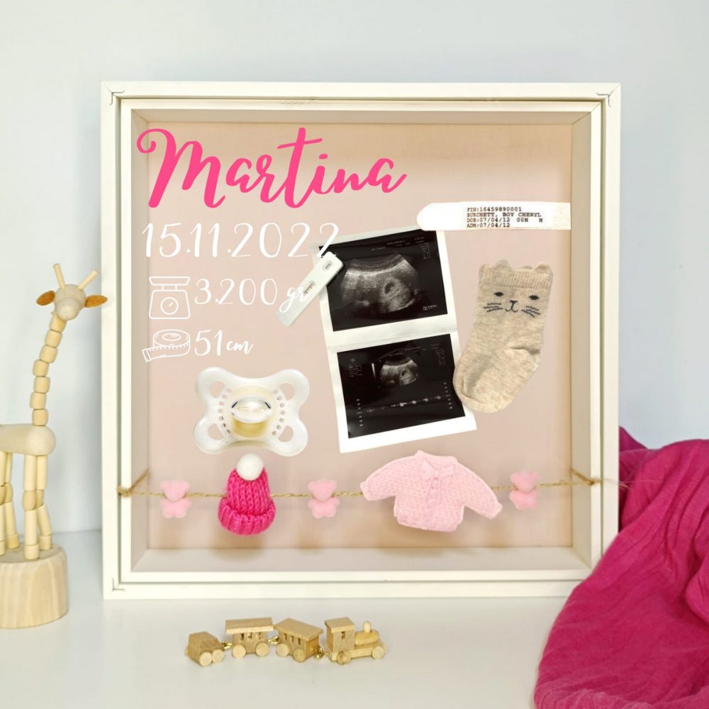 Cuadro 3D personalizado para RECUERDOS bebé