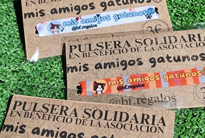 Pulseras, tela, solidarias, Mis Amigos Gatunos, gatos, mascotas,