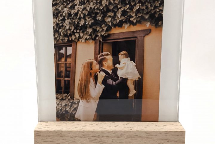 lámpara LED luz foto personalizada pareja san valentín madera