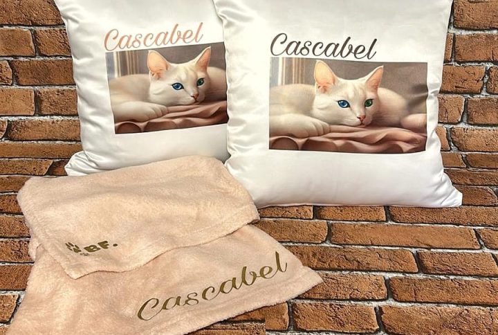 cojin, personalizado, mascotas, dibujo, retrato, perro, gato, nombre, foto