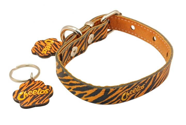 collar, cuero, personalizado, estampado, nombre, perro, gato