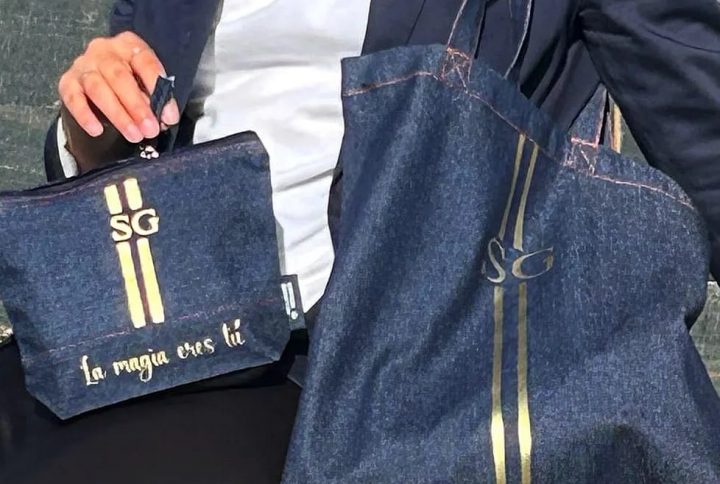 totebag, bolsa, tela, nombre, personalizada, a juego, neceser, azul, vaquero, vaquera