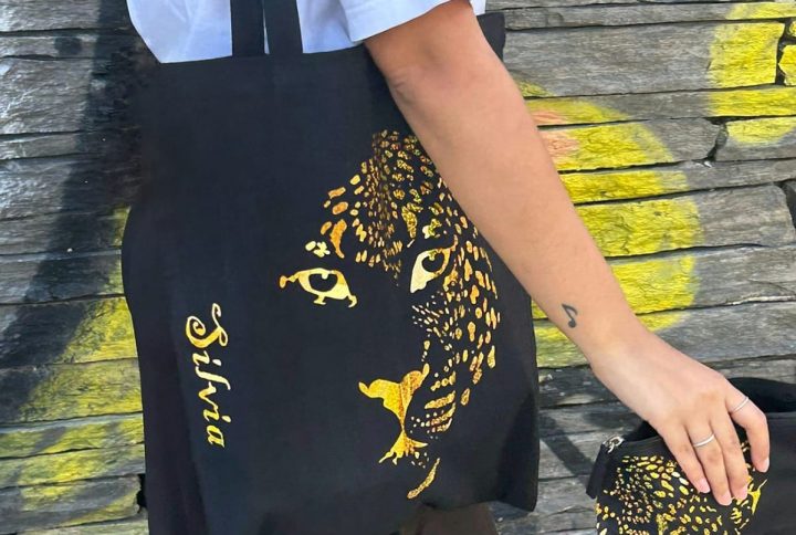 totebag, negra, bolsa, tela, nombre, personalizada, a juego, neceser, negro