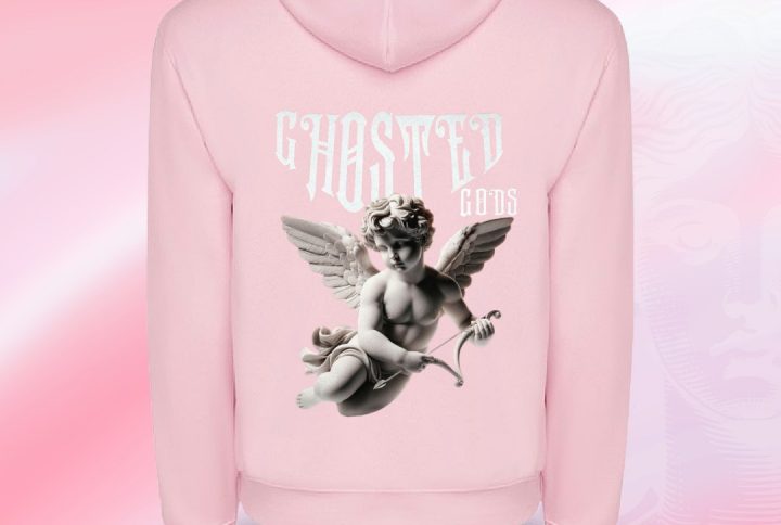 sudadera rosa capucha ángel nueva marca ghosted gods