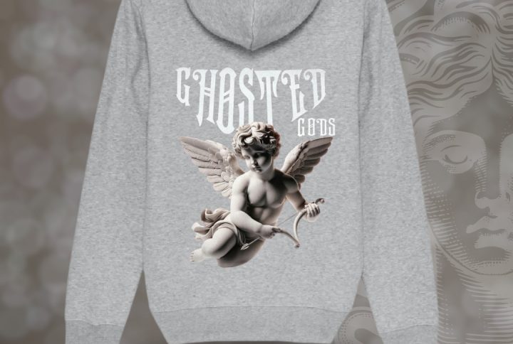 sudadera rosa capucha ángel nueva marca ghosted gods