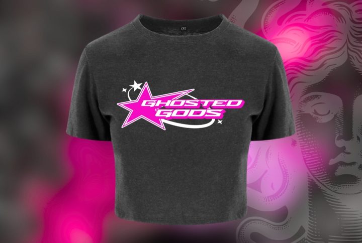 camiseta, crop top, rosa, ghosted gods, corta, nueva marca